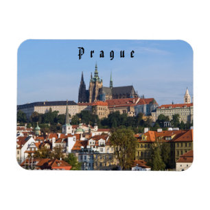 Imán Vista del casco antiguo y el castillo de Praga, Re