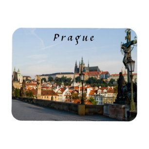 Imán Vista del castillo desde el puente Carlos en Praga