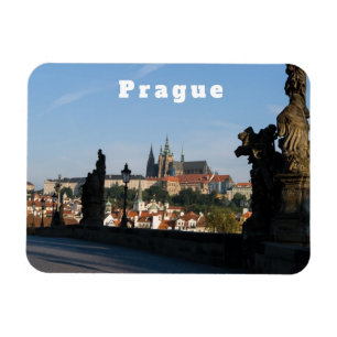 Imán Vista del Castillo desde el puente Charles en Prag