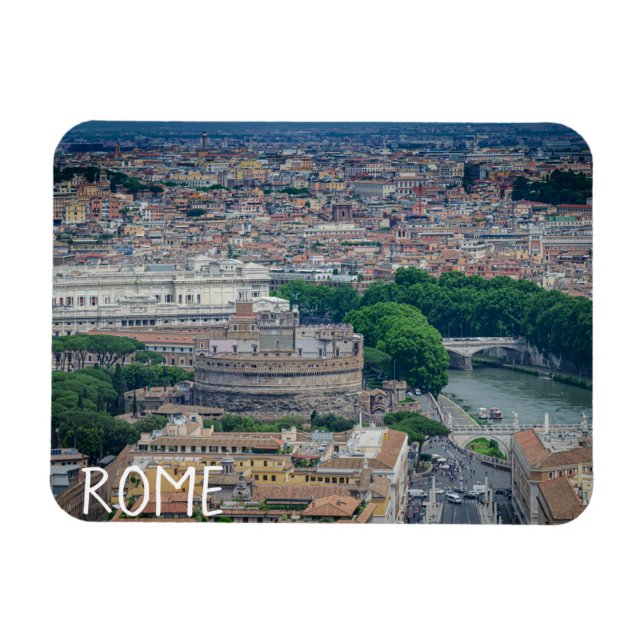 Imán Vista del centro histórico de Roma desde arriba (Horizontal)