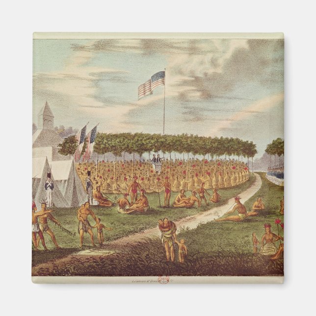 Imán Vista del Gran Tratado celebrado en Prairie du (Frente)