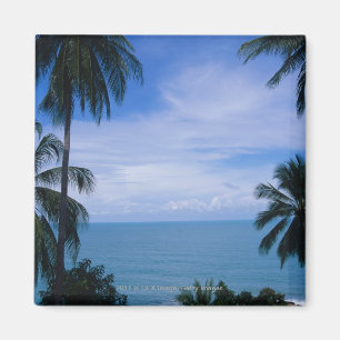 Imán Vista del horizonte del océano de la tierra