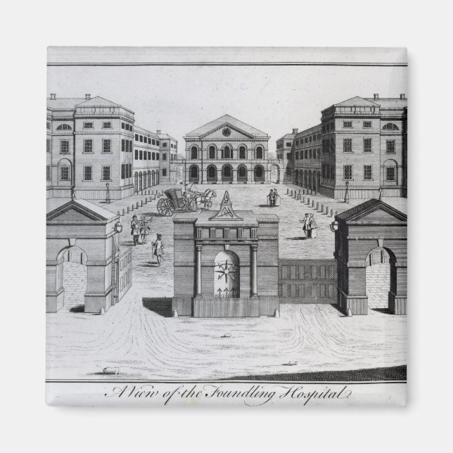 Imán Vista del Hospital Foundling, 1756 (Frente)
