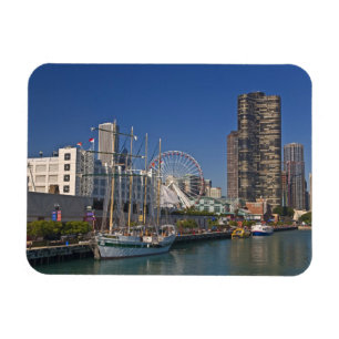 Imán Vista del muelle naval 2 de Chicago