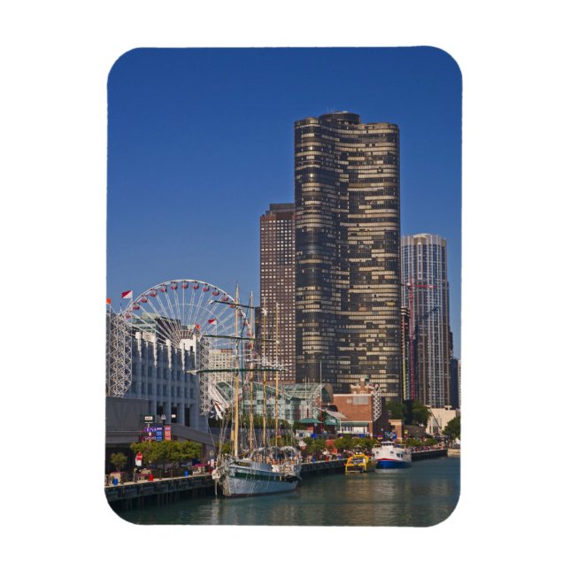 Imán Vista del muelle naval de Chicago (Vertical)