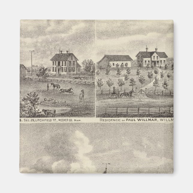 Imán Vista del parque público y residencia en Minnesota (Frente)