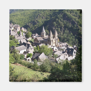 Imán Vista del pueblo y de la iglesia de St. Foy (pho