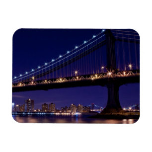 Imán Vista del puente de Manhattan en la noche