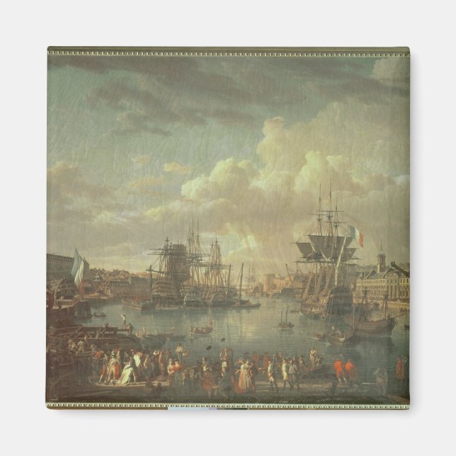 Imán Vista del puerto de Brest (Frente)