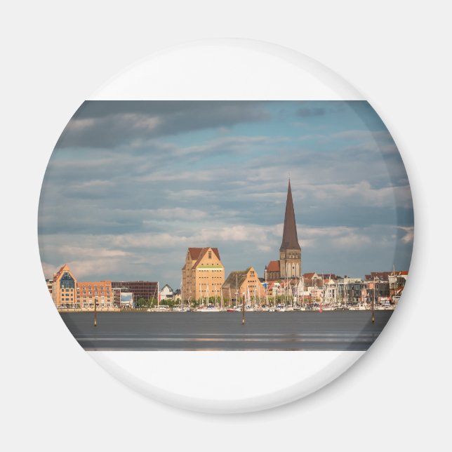 Imán Vista del río Warnow a Rostock (Frente)