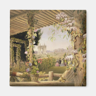 Imán Vista desde el asiento rústico, Shrublands, desde 