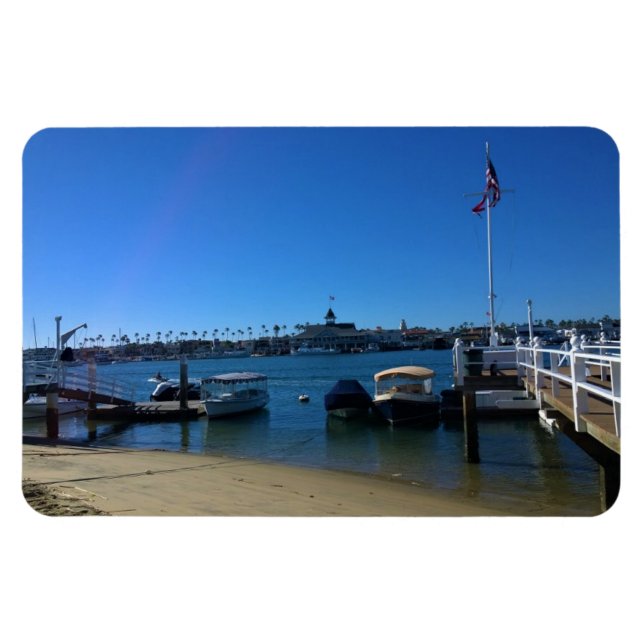 Imán Vista desde la isla de Balboa, Newport Beach, Cali (Horizontal)