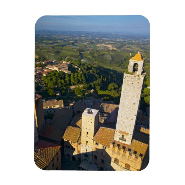 Imán Vista Desde Torre, San Gimignano, Siena, Toscana (Vertical)