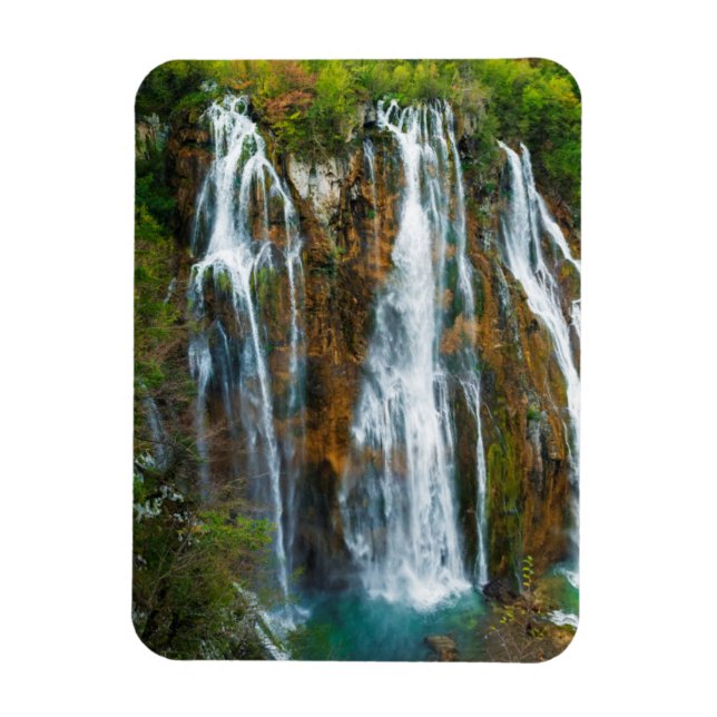 Imán Vista elevada de la cascada, Croacia (Vertical)