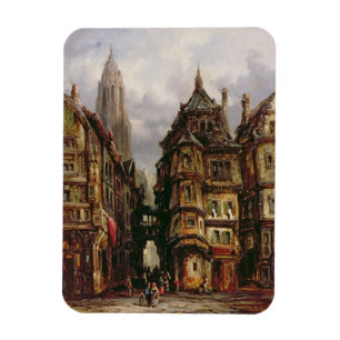 Imán Vista en el barrio judío, Frankfurt, 1877 (petróle