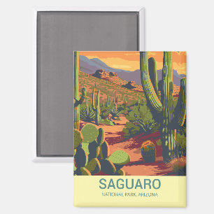 Imán Vista escénica de Retro Saguaro