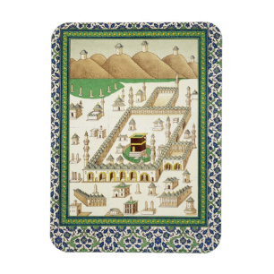 Imán Vista esquemática de La Meca, mostrando los qua'ba