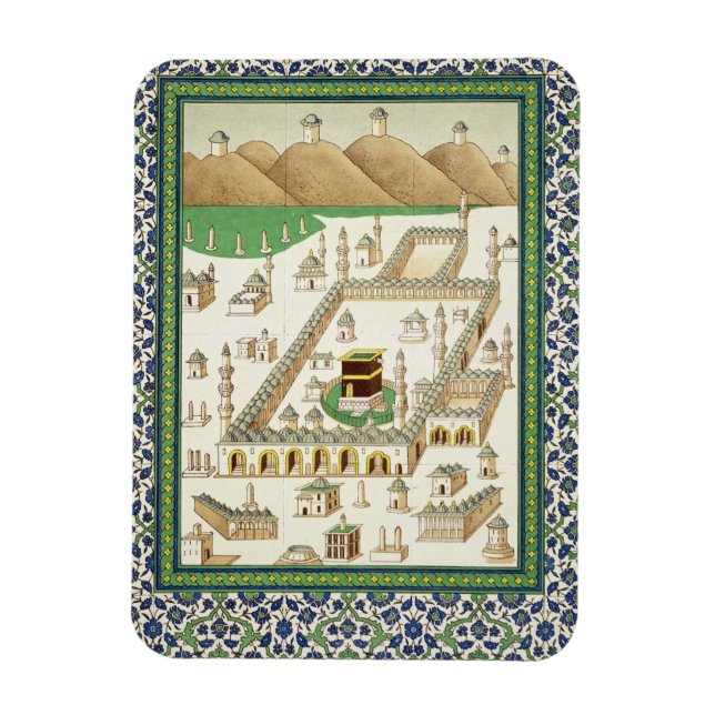 Imán Vista esquemática de La Meca, mostrando los qua'ba (Vertical)