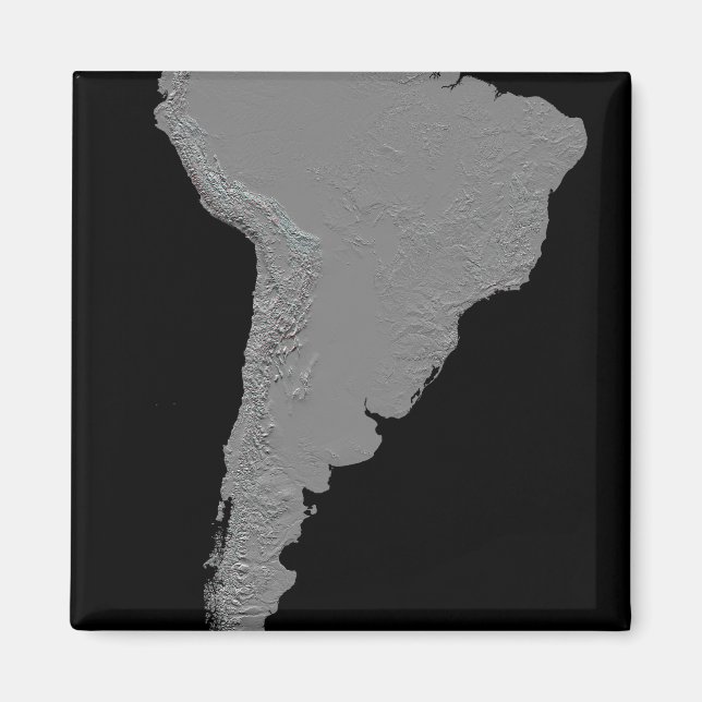 Imán Vista estereoscópica de Sudamérica (Frente)