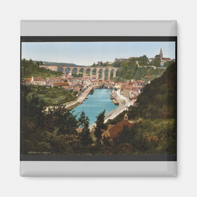 Imán Vista general, Dinan, Fotografía vintage francesa (Frente)