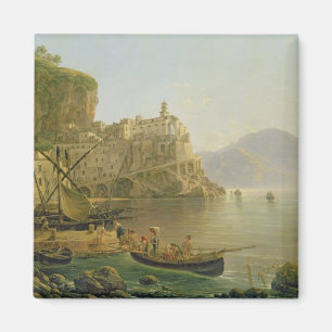 Imán Vista hacia Atrani en el Amalfi, 1817