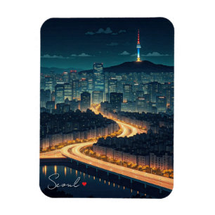 Imán Vista nocturna de Seúl Corea del Sur