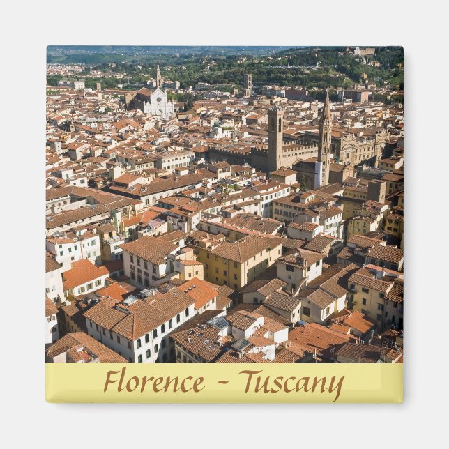 Imán Vista panorámica aérea de Florencia - Toscana, Ita (Frente)