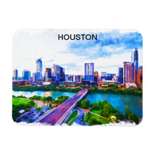 Imán Vista panorámica de Houston Texas