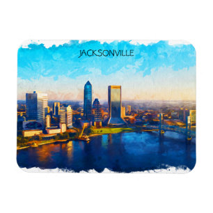Imán Vista panorámica de Jacksonville Florida