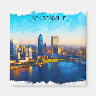 Imán Vista panorámica de Jacksonville Florida