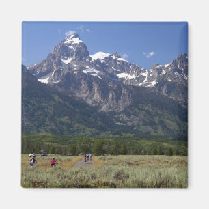 Imán Vista panorámica de la cordillera Teton