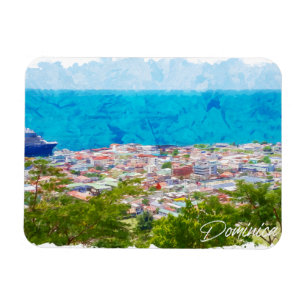 Imán Vista panorámica de la isla caribeña de Dominica v