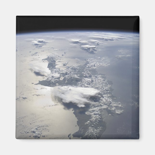 Imán Vista panorámica de la isla de La Española (Frente)