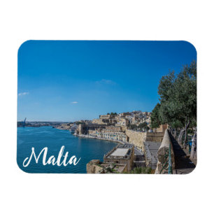 Imán Vista panorámica de la muralla y el puerto de La V