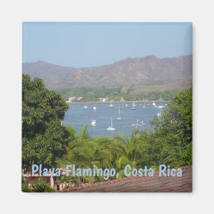 Imán Vista panorámica de la playa de Flamingo, Costa Ri