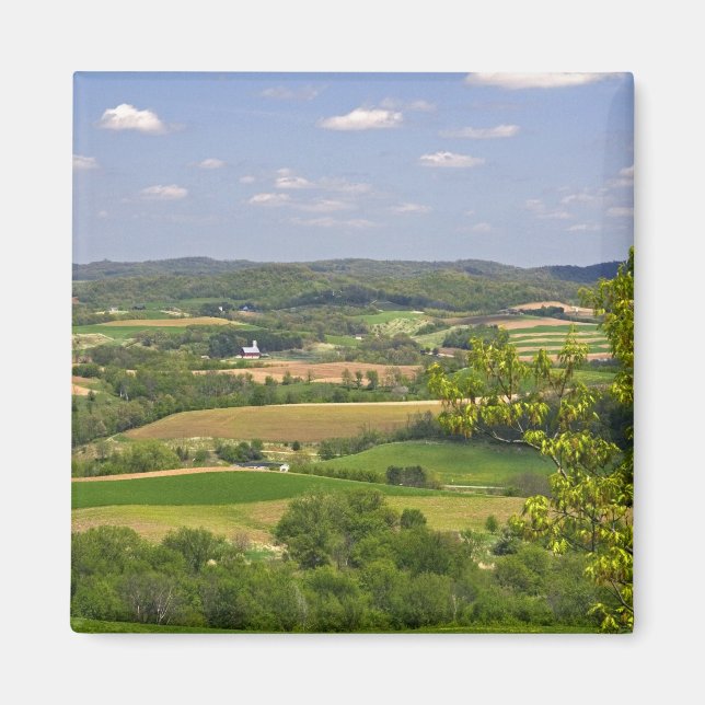 Imán Vista panorámica de las tierras de cultivo al sur  (Frente)
