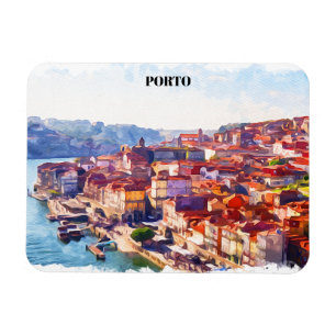 Imán Vista panorámica de Porto Portugal