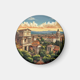 Imán Vista panorámica de Roma del paisaje urbano histór