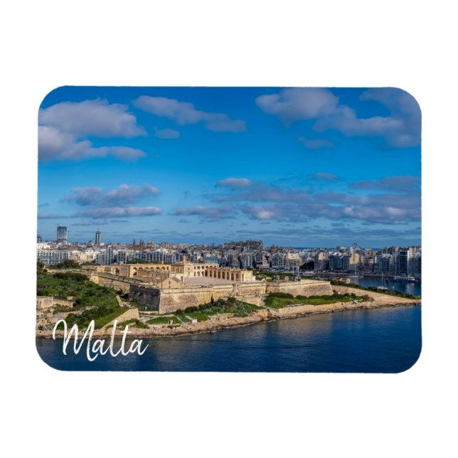 Imán Vista panorámica de Sliema en Malta (Horizontal)