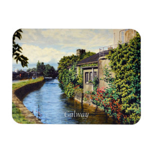Imán Vista panorámica del canal de la ciudad de Galway