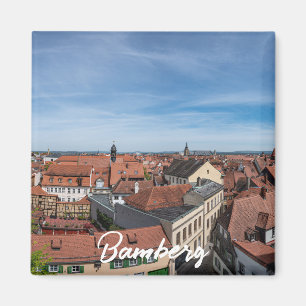 Imán Vista panorámica del casco antiguo desde arriba en