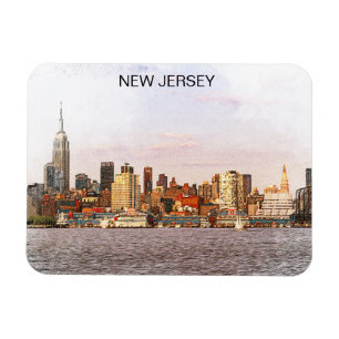 Imán Vista panorámica del paisaje urbano de Nueva Jerse