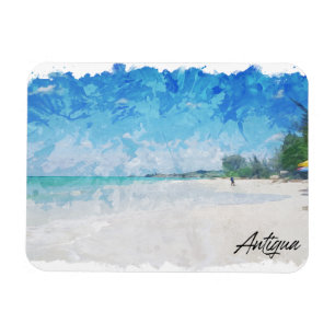 Imán Vista panorámica tropical de la isla Caribe Antigu