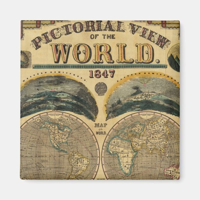 Imán Vista pictórica del mundo (Frente)