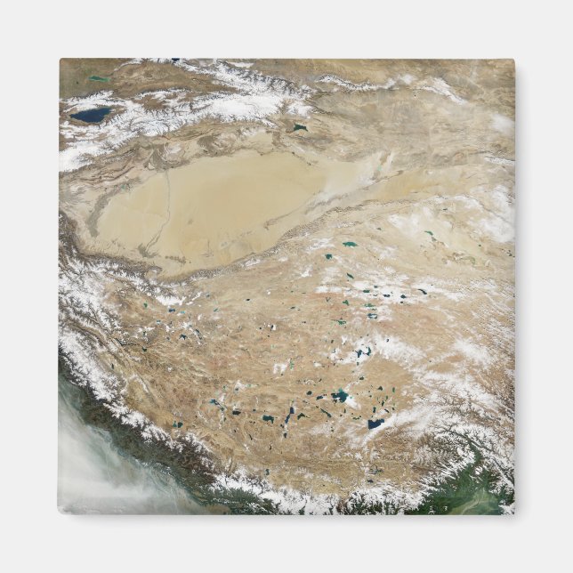 Imán Vista por satélite de la meseta tibetana (Frente)