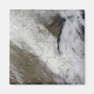 Imán Vista por satélite de la nieve y del frío