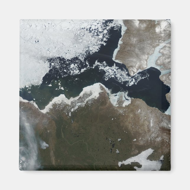 Imán Vista por satélite del noroeste de Canadá (Frente)