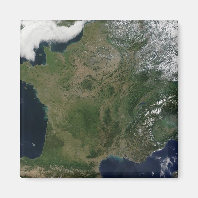 Imán Vista satelital de Francia (Frente)