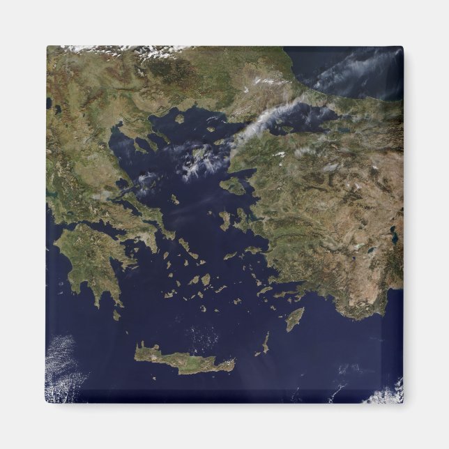 Imán Vista satelital de Grecia y Turquía (Frente)