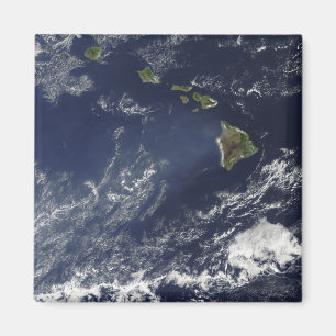 Imán Vista satelital de niebla volcánica